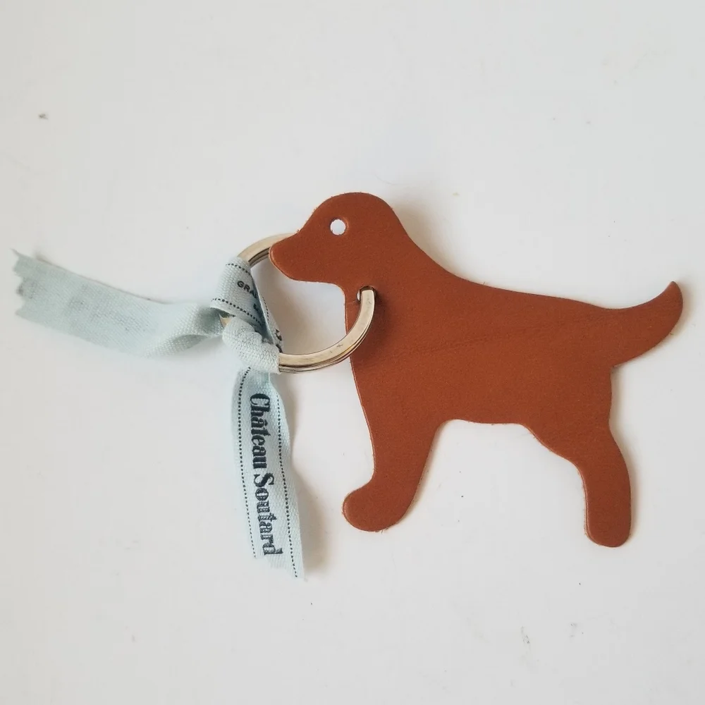 Leather dog key ring